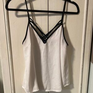 Charlotte Russe Medium White Tank with Black Straps